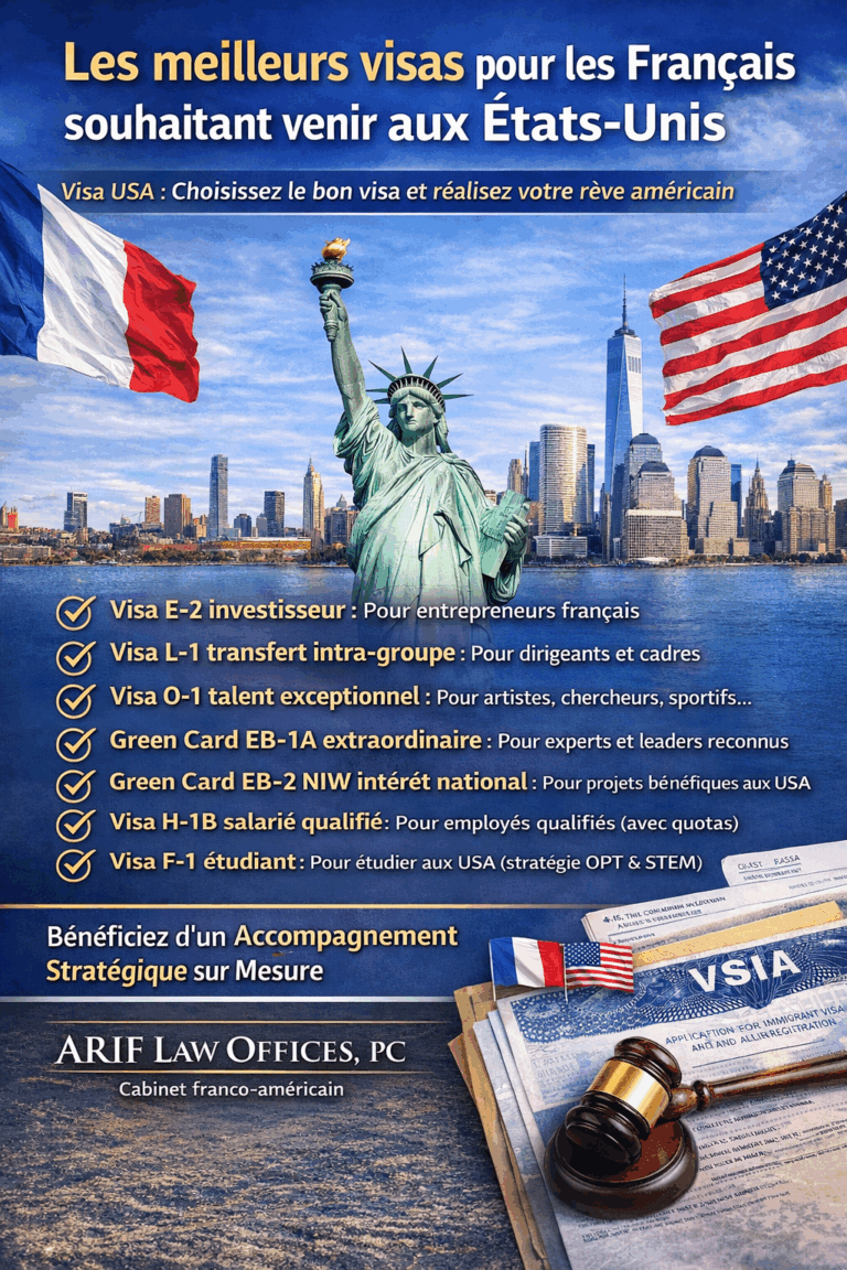 Les meilleurs visas pour les Français souhaitant venir aux États-Unis