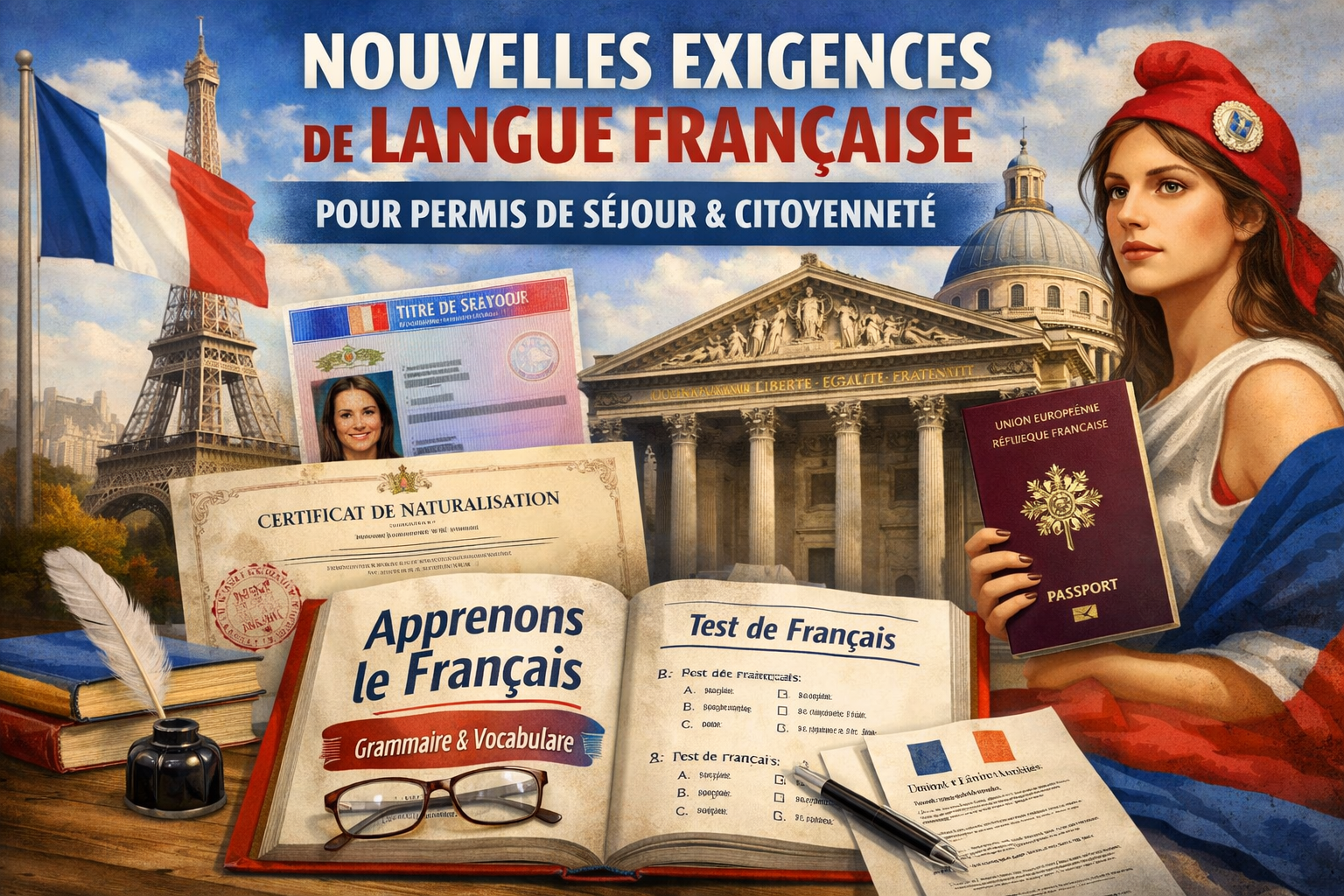 France’s New French Language Requirements for Residence Permits and Citizenship